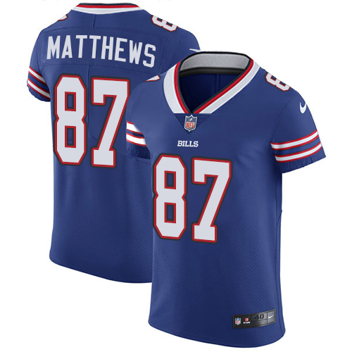 Nike Bills #87 Jordan Matthews Royal Blue Team Color Men's Stitched NFL Vapor Untouchable Elite Jersey